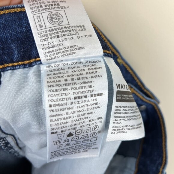 Levis Dark Wash High Rise Ribcage Straight Ankle Jeans - Picture 6 of 7